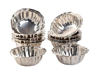 A set of twelve solid silver bowls - Italy late 19th early 20th Century