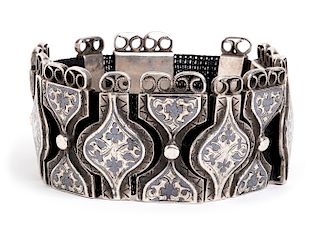 875/1000 Niello silver bracelet - Moscow 1908-1917