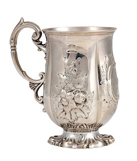 Victorian sterling silver mug -  London 1857, John Le Gallais