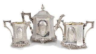 Victorian sterling silver tea service - London 1845, Joseph Angell & Son (Joseph Angell Senior & Junior)