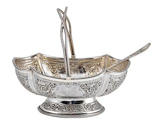 Victorian sterling silver sugar basket - London 1879, Richard Martin & Ebenezer Hall