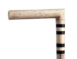 Antique whalebone walking stick cane - England early 20th Century
