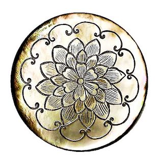 EXTRA LARGE ENGRAVED GILDED PEARL FLOWER PLUS