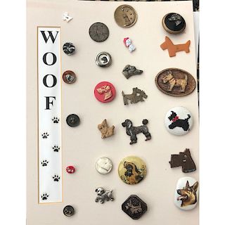 CARD OF S/M/L ASSORTED IDENTIFIABLE DOGS BUTTONS