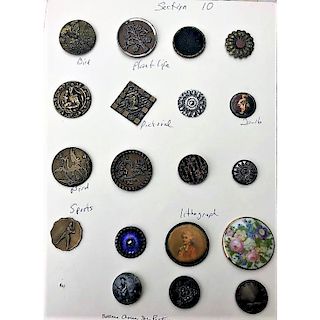 CARD OF M/L ASSORTED PICTORIAL BUTTONS