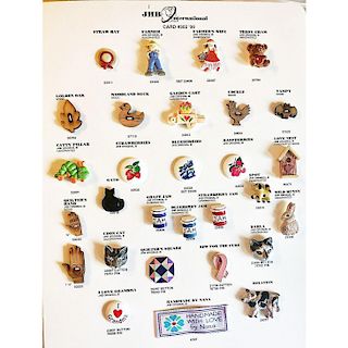 10 ORIGINAL LARGE JHB CARDS-MANY ANIMAL BUTTONS
