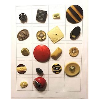 6 CARDS OF PLASTICS AND CELLULOID BUTTONS