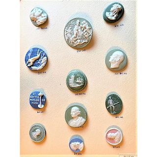 CARD OF JASPERWARE PICTORIAL BUTTONS