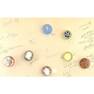 PARTIAL CARD OF DIVISION THREE PAPERWEIGHT BUTTONS
