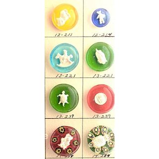 PARTIAL CARD OF S/M SULPHIDE PAPERWEIGHT BUTTONS