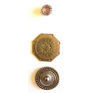 3 SMALL/LARGE 18TH CENTURY BUTTONS