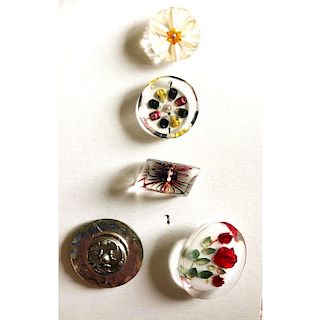 SMALL CARD OF ASSORTED LUCITE BUTTONS
