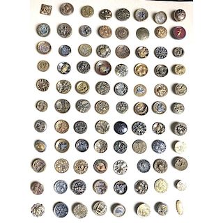 1 CARD OF SMALL METAL PICTURE BUTTONS