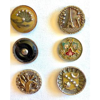 SMALL CARD OF PICTORIAL STEEL CUP BUTTONS
