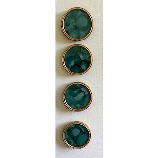4 MEDIUM 18TH CENTURY GLASS IN METAL BUTTONS