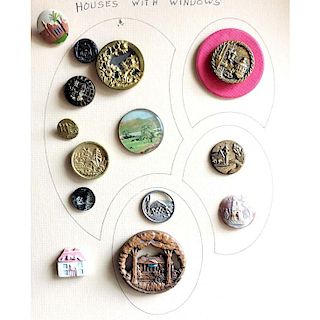 CARD OF ASSORTED MATERIAL ARCHITECTURAL DESIGN BUTTONS