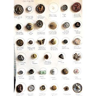 4 CARDS OF MOSTLY METAL PICTURE BUTTONS