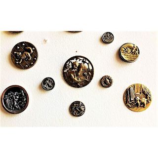 PARTIAL CARD OF S/M/L BRASS BUTTONS OF CATS