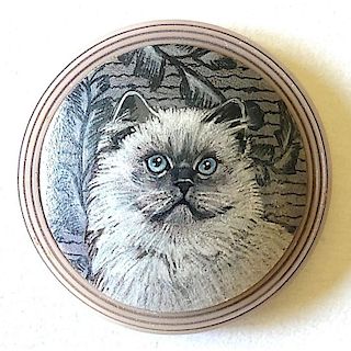 1 LARGE CAT BUTTON HAND MADE BY SARAH ATLEE
