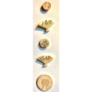 5 S/M/L NATURAL MATERIAL PICTORIAL BUTTONS