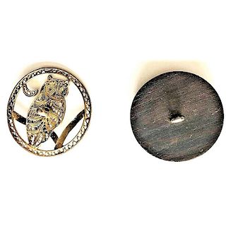 2 LARGE BIRD BUTTONS FROM THE MOTIWALA STUDIOS