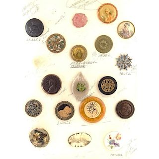 FULL CARD OF LARGE ASSORTED MATERIAL BUTTONS