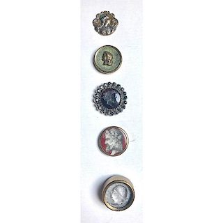 SMALL CARD OF MEN AND WOMENS HEAD BUTTONS