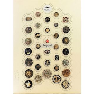 CARD OF DIVISION 1 S/M ASSORTED BLACK GLASS BUTTONS