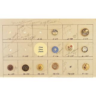 PARTIAL CARD OF ASST'D SMALL BUTTONS INCL. EARLY METAL