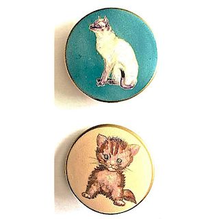 2 EXTRA LARGE SIZE DIVISION 3 SATSUMA CAT BUTTONS