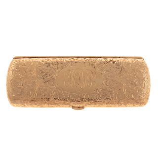 A Victorian Engraved Glasses Case in 14K