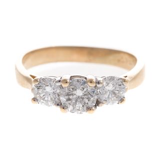 A Ladies 3 Stone Diamond Diamond Engagement Ring