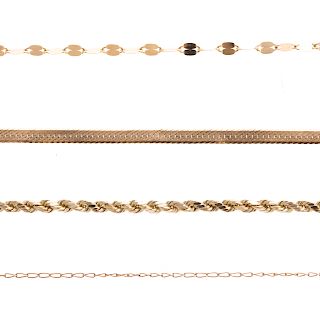 A Collection of Gold Chains
