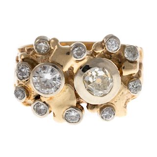 A Ladies Custom Diamond Ring in 14K Gold