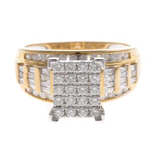 A Ladies Diamond Pave Ring in 10K Gold