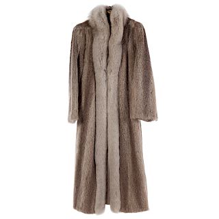 A Ladies Raccoon & Fox Fur Coat