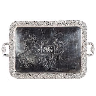 A Large Justis & Armiger Silver Plated Tray