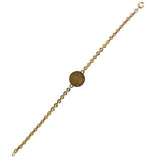 Cartier 18k Gold Medallion Tag Bracelet 