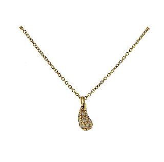 Tiffany &amp; Co Peretti Diamond Teardrop Pendant Necklace 