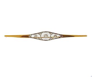 Art Deco 18k Gold Platinum Diamond Brooch Pin 