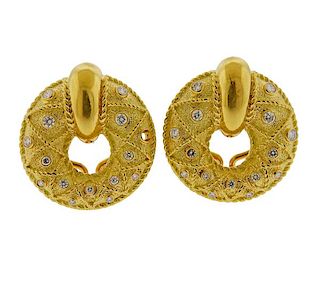 Yanes 18k Gold Diamond Earrings 