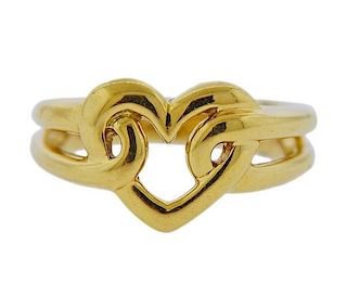 Movado 18k Gold Heart Ring 