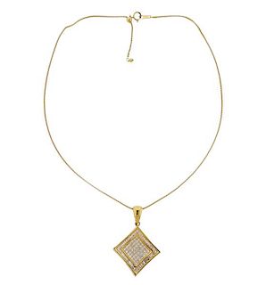 18K Gold 3.00ctw Diamond Pendant Necklace