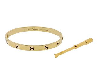 Cartier Love 18k Gold Bangle Bracelet Size 19