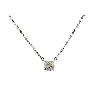 Tiffany &amp; Co 0.62ct I VS1 Diamond Platinum Necklace 