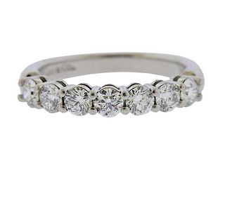 Tiffany &amp; Co Platinum Diamond Seven Stone Wedding Ring 