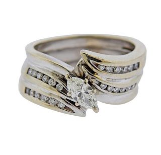 14k Gold Diamond Engagement  Bridal Ring 