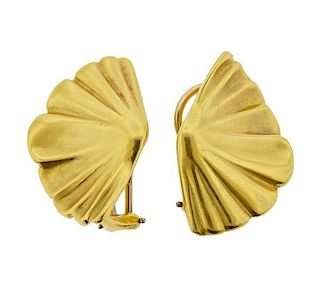 Tiffany &amp; Co 18K Gold Fan Motif Earrings