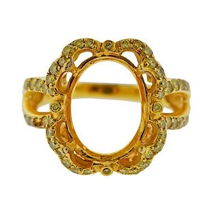 18K Gold Yellow Diamond Ring Mounting