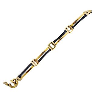Baraka 18k Gold Rubber Bracelet 